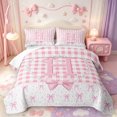 thumbnail image 2 of Manfei 3D Pearl Necklace Print Quilt King,Personalized Initial King Coverlet Set,3 Pieces,1 Bedspread and 2 Pillowcases, 2 of 7