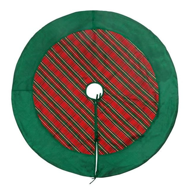 Vickerman QTX190852 52 in. Red & Green Plaid Trim Tree Skirt
