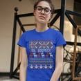 thumbnail image 3 of Tee Hunt Ok Boomer T-Shirt Christmas Ugly Sweater Funny Gen Z Millenials Women's T-Shirt Tee, Blue, Medium, 3 of 5