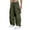 Army Green, variant on Mens Loose Fit Cargo Pants Wide Leg Drawstring Waist Multi Pocket Streetwear Style Trousers for Casual Daily Wear Army Green L