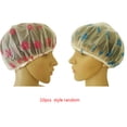 thumbnail image 1 of Gorro de ducha de spa elástico impermeable con estampado de flores Sombrero protector de cubierta de cabello para baño - Color aleatorio 10 Piezas Speravity JJ18760-02, 1 of 6