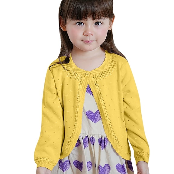 RUTAYY Children Girls Knit Cardigan Sweater Long Sleeve Soft with Floral Beaded Design Comfortable Open Front Tops Vacation Playful Coat