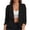 Black, variant on Women's Waterfall Lapel Cropped Blazer Cardigan, Ruched Long Sleeve Open Front Layering Jacket for Women, Women's Black, Sizes S-2XL