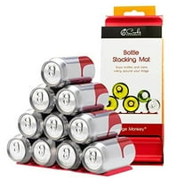 The Fridge Monkey Mat Organizer Wine & Soda Can Organizer for Refrigerator - Drink Organizer Holder Makes Cans & Bottles Stackable for Easy Storage