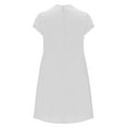 thumbnail image 5 of Dyegold Linen Shirt Dresses For Women Summer Casual V Neck Half Sleeve Shift Dress Knee Length Loose Plus Size Vintage Dress, 5 of 6