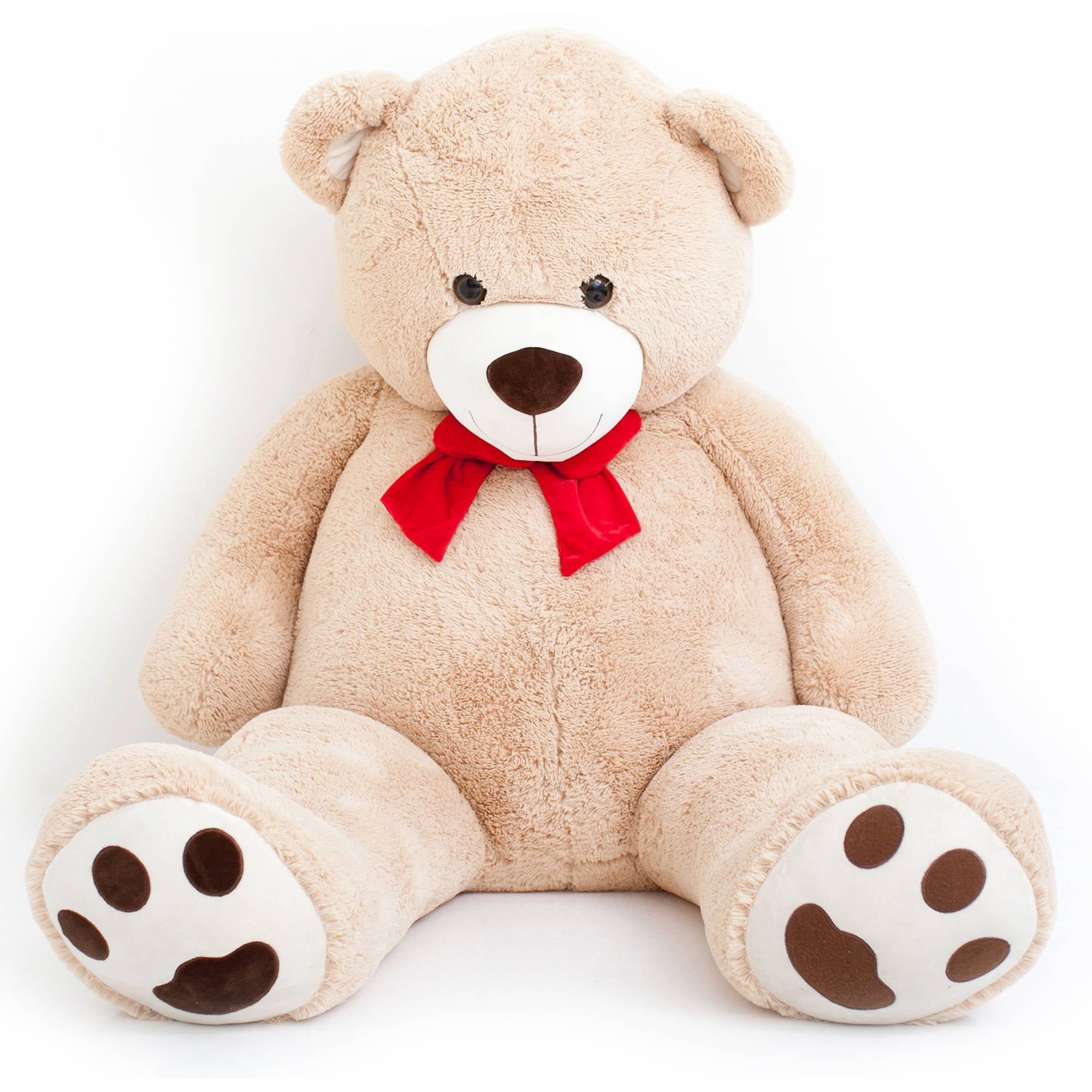 55'' Big White Teddy Bear Case Bow Cuddly Soft Plush Animal Toy Dolls Kid Gifts 
