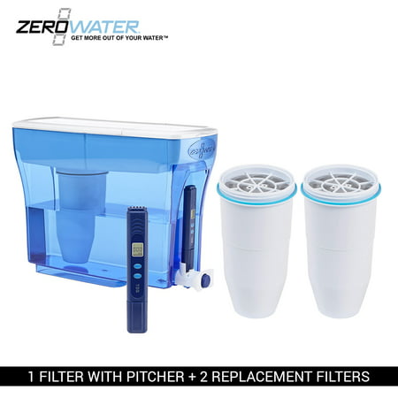 Zero Water ZD018 23 Cup Water Dispenser Pitcher Bundle (2 (Best Way To Get Clean Drinking Water)