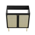 thumbnail image 6 of Modway Chaucer 30" Wood & Rattan Bathroom Vanity Cabinet in Black, 6 of 10