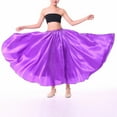 thumbnail image 2 of Aislor Girls Long Full Circle Dance Skirt Gypsy Latin Spanish Flamenco Skirt Ballroom Belly Dance Performance Costume Purple 9-10, 2 of 6