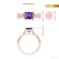 thumbnail image 3 of ANGARA Natural 1 Ct. Amethyst with Diamond Classic Engagement Ring in 14K Rose Gold for Women (Ring Size: 3.5), 3 of 8