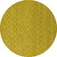 thumbnail image 1 of Ahgly Company Machine Washable Indoor Round Solid Yellow Modern Area Rugs, 7' Round, 1 of 4