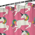 thumbnail image 4 of Mythical Unicorn Shower Curtain, Flying Unicorn & Floral Watercolor Artwork Waterproof Bathroom Drapes 84x72 Inch Includes Hooks, 4 of 5