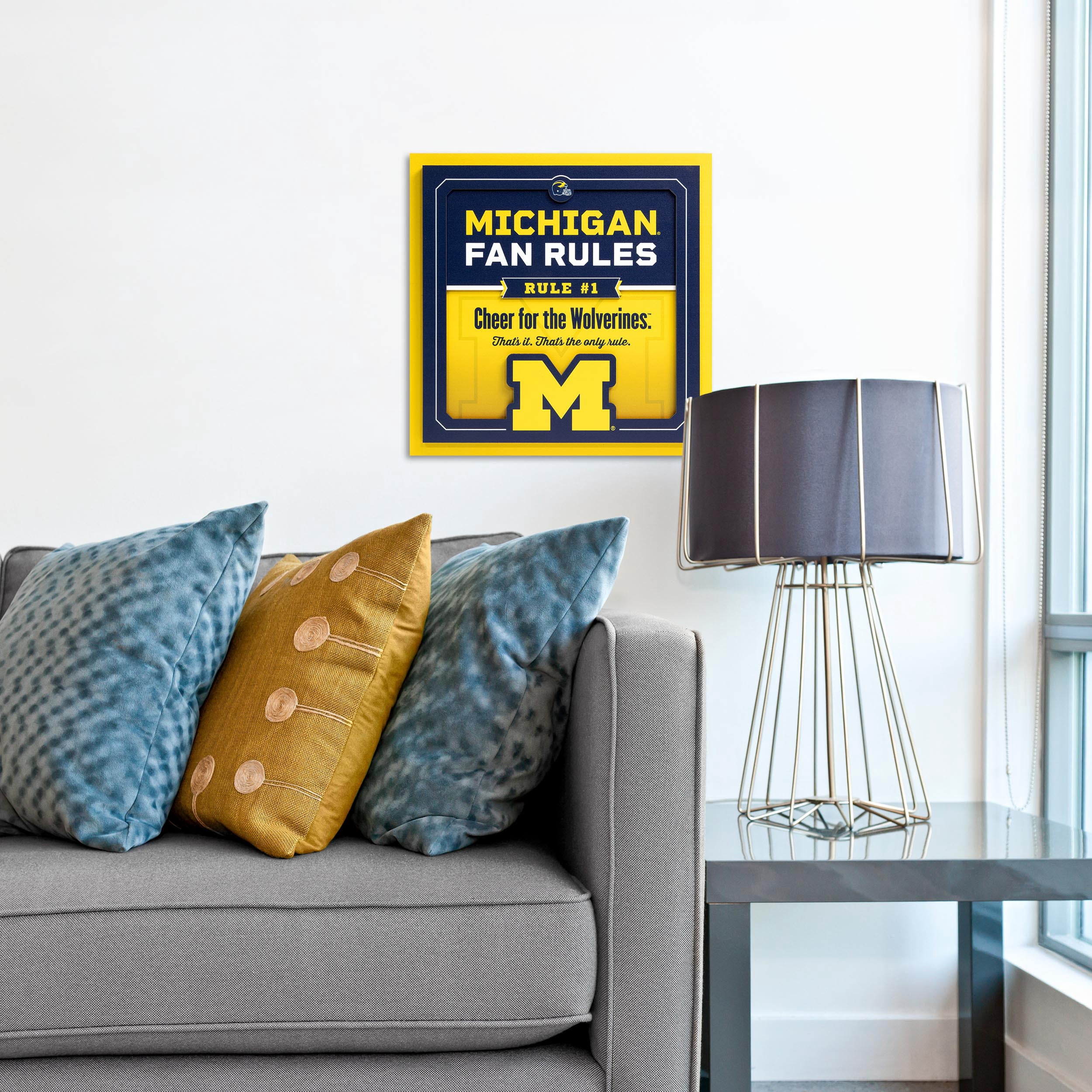 YouTheFan NCAA Michigan Wolverines Fan Rules 3D Wall Art