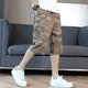 thumbnail image 4 of Pantalones cortos cargo con bolsillos para hombre, bermudas largas con media cremallera para hombre, pantalones cortos de camuflaje de nailon negro, holgados, de lujo, estilo Harajuku, 4 of 5