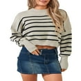 thumbnail image 2 of Ladies‘ Solid Color Knit Sweater with Long Sleeves and Loose Fit, 2 of 9