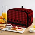 thumbnail image 2 of Toaster Cover 4 Slice, Red Black Plaid Dustproof Bakeware Oven Protector with Top Hook, Country Vintage Star Abstract Gingham Waterproof Small Kitchen Appliance Toasters Dust Cover, 12"x11"x8", 2 of 9