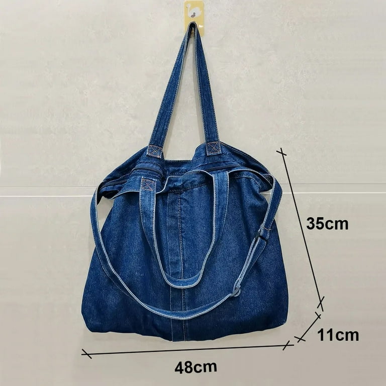 PIKADINGNIS Denim Shoulder Bags for Women Casual Jeans