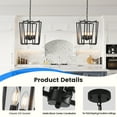 thumbnail image 5 of LovingAHome 4-Light Black Farmhouse Square Geometric Pendant Light for Dinning Room, Kitchen Island, 5 of 8