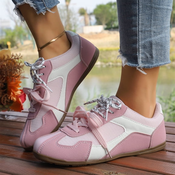 NexTorq Shoes for Women Sneakers, Walking Shoes Women, Sneakers for Women Retro Fashion Trendy Sneakers with Foam Insole Casual Shoes for Walking Tennis Classic Non-Slip Comfort Shoes Pink 5.5