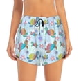 thumbnail image 2 of Picia Colorful Sea Turtle Pattern Women's 2 in 1 Athletic Running Shorts High Waisted Workout Casual Gym Sweat Shorts with Comfy Liner Zipper Pockets-Large, 2 of 9