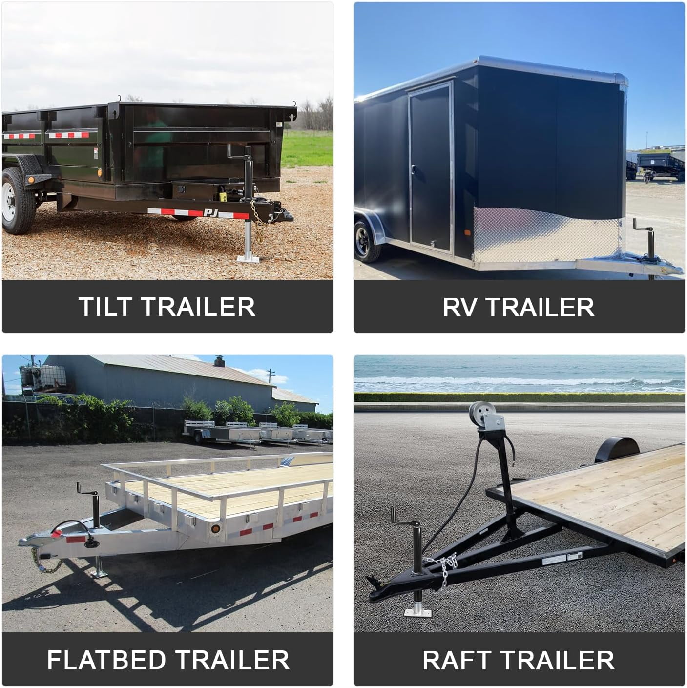 A- Frame Trailer Jack 2000 lbs, 14 Inches Vertical Travel for A-Frame Travel, Cargo and Utility Trailers