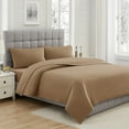 thumbnail image 2 of softan Flannel King Sheets Set 4-Piece Micro Polar Fleece Bed Sets with 15" Deep Pocket Fitted Soft Warm Sheet, Flat Sheet and Pillowcase, Tan, 2 of 7