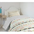 thumbnail image 4 of Ambesonne Geometric Quilted Bedspread Set 2 Pcs, Soft Tribal Arrows, Twin Size, Multicolor, 4 of 6