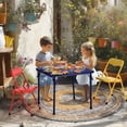 thumbnail image 1 of Homy Casa 5 Pack Multi Color Kids Picnic Table Set, Modern Foldable Design, Blue, 1 of 5