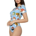 thumbnail image 2 of Easygdp Kawaii Sushi Women's One-Piece Swimsuit Slim Fit Crew Neck Bodysuit Athletic Swimwear with Concealed Buckle - Small, 2 of 9