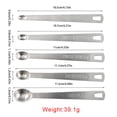 thumbnail image 4 of Toystoory Paquete de 5 cucharas medidoras de acero inoxidable, cucharas de cocina con mango largo, herramientas de medida, restaurante, cabeza redondeada Type3 NO3 Toystoory  HA2431-00B, 4 of 6