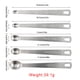 thumbnail image 4 of Ounissouiy Paquete de 5 cucharas medidoras de acero inoxidable, cucharas de cocina con mango largo, herramientas de medida, restaurante, cabeza redondeada Type3 NO3 Ounissouiy  HA2431-00B, 4 of 6