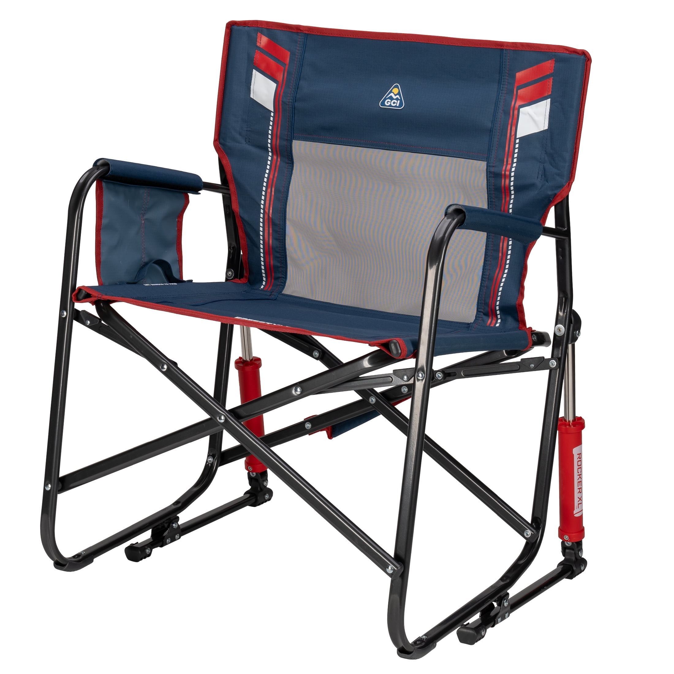 GCI Outdoor Freestyle Rocker XL Oversized Foldable Rocking Camp Chair, Americana