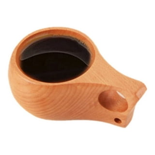 Finland Kuksa Portable Coffee Mug Acacia-Wood Handle Cowhide Rope