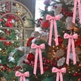 thumbnail image 5 of Christmas Bows For Gift Wrapping, 8.66 Inch Pink Pre-Tied Ribbon Bows, Holiday Wreath Gift Party Decorations 12 Pcs, 5 of 7