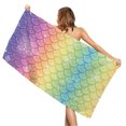 thumbnail image 1 of Quick Dry Breathable Warm Windproof Beach Towel Absorbent Mermaids Fish Scale Print Bath Towel, 1 of 2