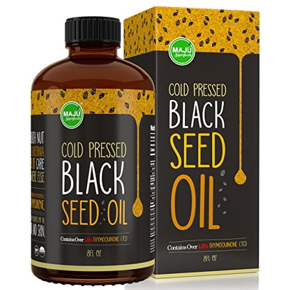 MAJU's Black Seed Oil, 8 Fl Oz - 2%+ TQ, Cold Pressed Nigella Sativa Oil, High Thymoquinone