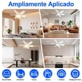 thumbnail image 2 of 40W Ventilador de Techo con Luz | E26/E27 Ventiladores de Techo Peque&ntilde;o con Luces | 20.5in Ventilador de Techo de Montaje Empotrado con Luce y Mando a Distancia | 3 Colores Regulables y 3 V, 2 of 8