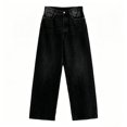 thumbnail image 5 of Sentuca Jeans for Women High Waisted Straight Leg Solid Denim Pants with Pockets Casual Fashion Trousers Black M, 5 of 5