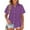 A1 Purple Womens Summer Tops Clearance Under $5, variant on Xqxayjr Women's Casual Tee Shirts Under $10 Summer Button Down Short Sleeve Tunic Tops V-Neck Collared Business Work Tops Mothers Day Gifts for Grandma