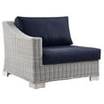 thumbnail image 2 of Modway Conway Outdoor Patio Wicker Rattan Left-Arm Chair in Light Gray Navy, 2 of 8