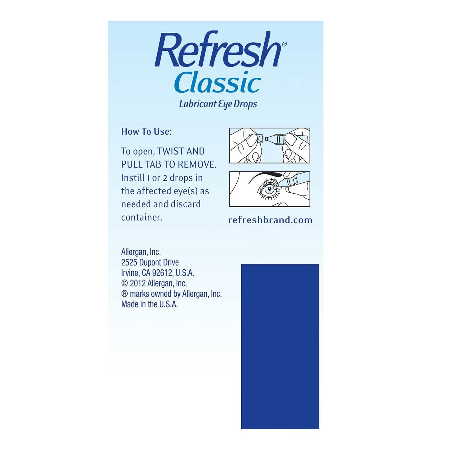 Refresh Lubricant Eye Drops Classic Dry Relief Sterile, 0.01oz, 6-Pack