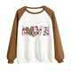 thumbnail image 4 of Gibobby Sudadera sin capucha y ocio Sudadera con capucha informal sin sombrero con cuello redondo y mangas raglán con estampado divertido del día de San Valentín para mujer To(Marrón, XL), 4 of 5