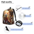 thumbnail image 3 of Disketp Sunshine Flower Meditating Cat print Canvas Backpack Lightweight Travel Daypack Student Rucksack Laptop Backpack-Medium, 3 of 5