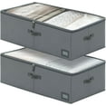 thumbnail image 6 of 4-Inch Under Bed Storage Containers (2-Pack) | Sturdy Sidewalls | Clear Cover & Label Holder | Foldable Closet Organizer | Stores Clothing/Blankets/Sweaters/Sheets, 6 of 8