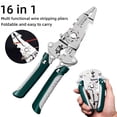 thumbnail image 2 of Multi-Functional Wire Stripper Pliers with Crimping Wrench & Built-in Cutter for Electricians, Foldable Design for Easy Carry, Stainless Steel Construction, 8.27 Inch, 2 of 8