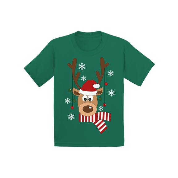Awkward Styles Ugly Xmas T-Shirt for Baby Girls Boys Deer in Red Xmas Hat Baby Shirt
