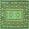 thumbnail image 1 of Ahgly Company Machine Washable Indoor Square Persian Turquoise Blue Traditional Area Rugs, 6' Square, 1 of 4