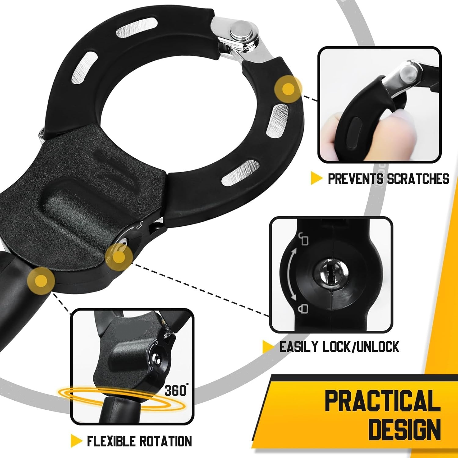 cooter Lock, 5/16" Heavy Duty Chain Lock 29.5" Anti Theft Steel Security Lock with Drawstring Bag, for Electric Scooter, Bike, Motorcycle, Fence, Gate