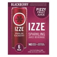 thumbnail image 2 of IZZE Flavored Sparkling Juice Beverage Blend, Blackberry, No Sugar Added, 8.4 fl oz. 6 Cans, 2 of 6