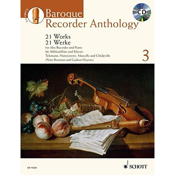 Baroque Recorder Anthology - Volume 3: 21 Works for Alto (Treble) Recorder and Piano